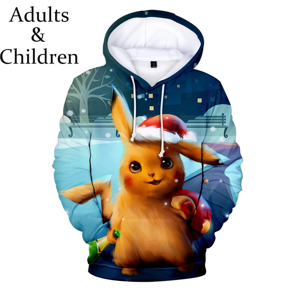 Autumn Pokemon Detective Pikachu 3D Hoodies Men Streetwear children's Sweatshirt 3D Hoodies boy's/girl's Long Sleeve Kids Hoodie