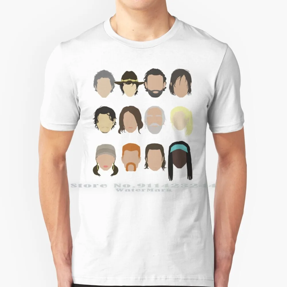 The Walking Dead T Shirt Cotton 6Xl Rick Grimes Carl Grimes Vassoio Carol Daryl Sophie Maggie Greene Hershel Eth Greene Rosita
