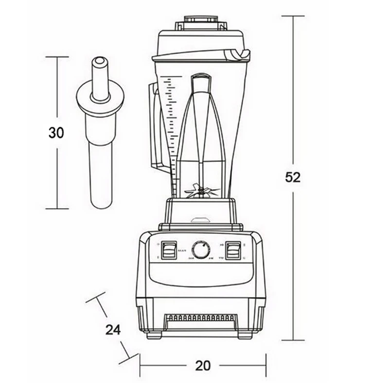 2L Heavy Duty Commercial Blender Professional Blender Mixer Food Processor Japan Blade Juicer Ice Smoothie Machine 2200W