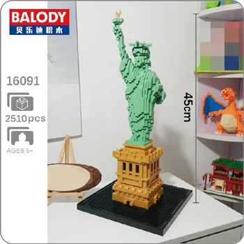 Statue of Liberty Balody архитектура Эйфелева башня белый дом Биг Бен Лувр алмаз 3D Строительные маленькие блоки игрушка здание съезда без коробки - Цвет: Statue of Liberty