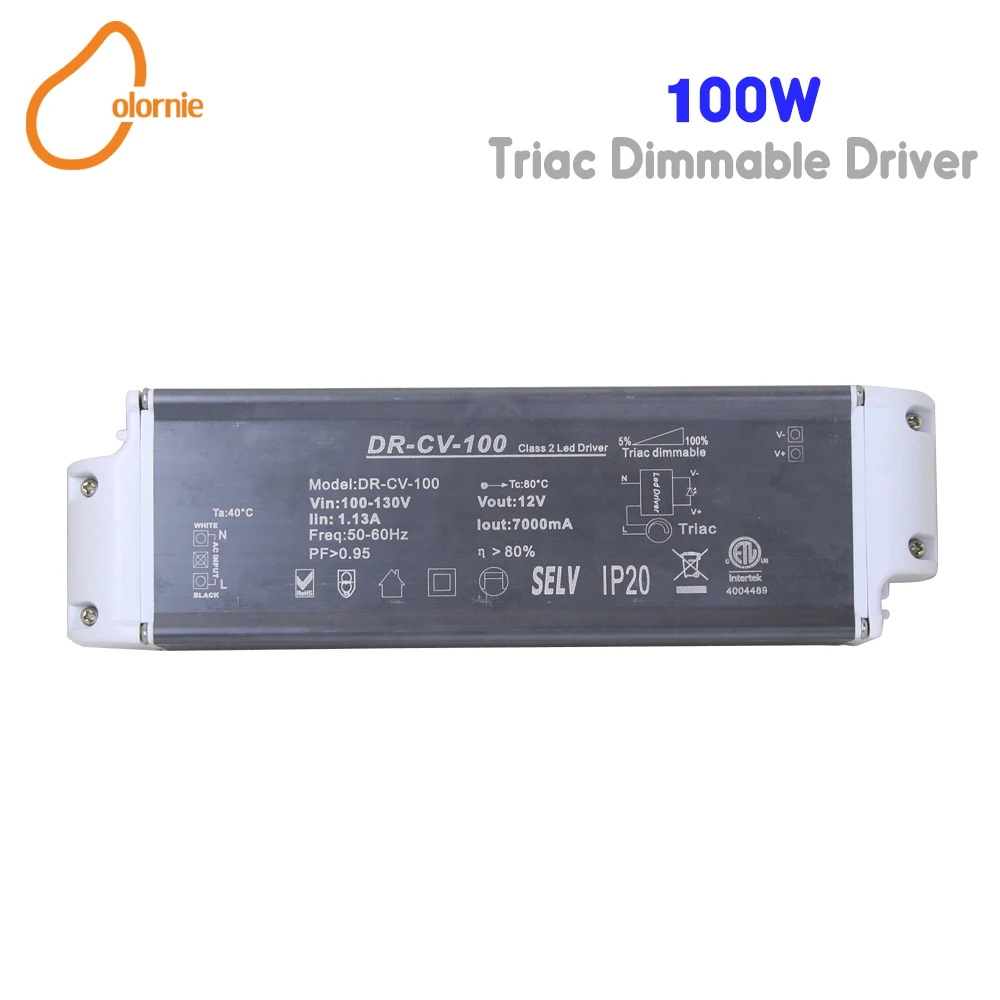 

Приглушаемый светодиодный драйвер 100 Вт Triac, 90-130 В переменного тока, трансформатор светодиодный светильник, адаптер питания, постоянное напряжение 24 В, мА, драйвер с регулируемой яркостью