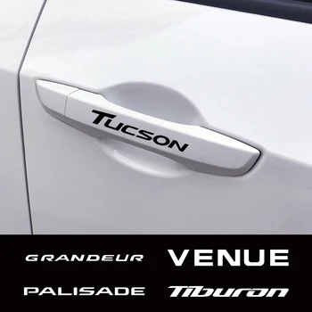 

4pcs Car Door Handle Stickers For Hyundai Elantra Getz GRANDEUR NEXO PALISADE STAREX TIBURON Tucson VENUE Accessories Auto Decal