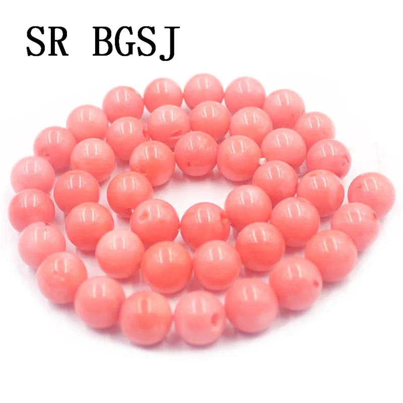 Free Shipping 9 11MM Jewelry Making Diy Bracelet Necklace Round Natural Pink Coral Beads 15&quot|Бусины| |