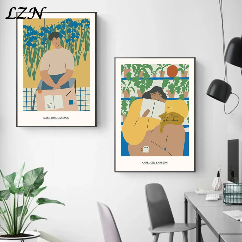 

Abstract Poster Art Women Painting Print Canvas Pictures Wall Decor Unframed for Modern Livingroom Home Decoration Minimalist