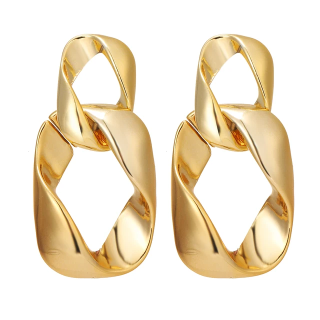 FNIO Fashion Vintage Earrings For Women Big Geometric Statement Gold Metal Drop Earrings 2020 Trendy Earings Jewelry Accessories H14-0K576