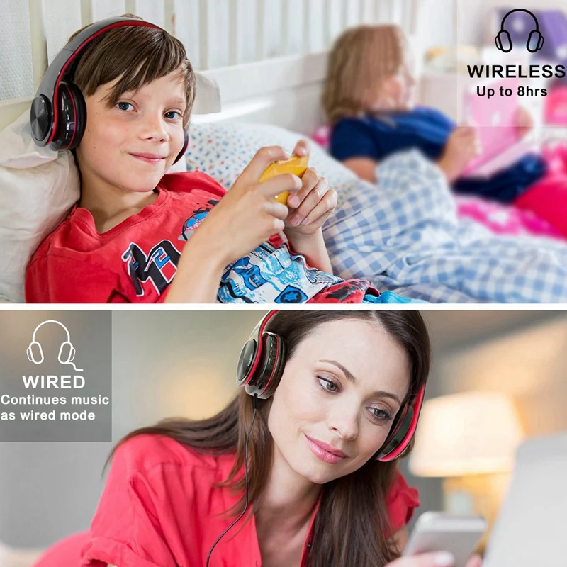 Dozed над ухом Bluetooth наушники, складные Hifi глубокий бас Беспроводные наушники с микрофоном и Проводная гарнитура Поддержка SD/TF