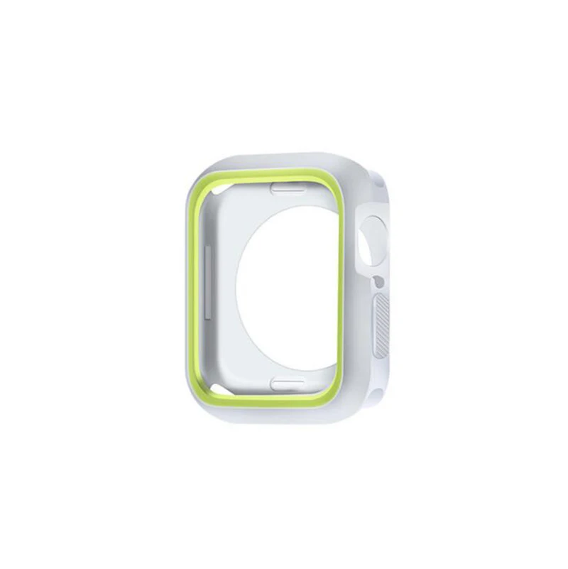 10 шт./компл. Мягкий ТПУ Защитный чехол для Apple Watch, версии 44 мм 40 мм, 38 мм, 42 мм, Крышка корпуса для Apple iwatch чехол Series5/4/3/2/1 - Цвет: green-white
