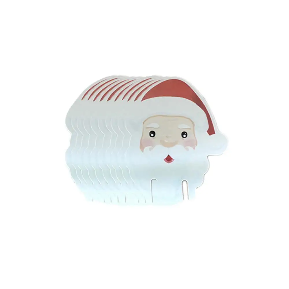 B-10pcs Christmas Glass Sign Flag Xmas Party Dinner Hat Toothpick Flag Food New Year Decoration Christmas Ornaments - Цвет: 08