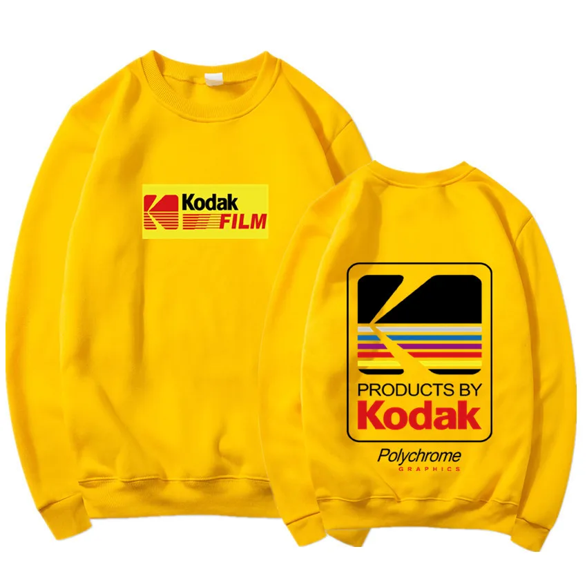 Толстовка Мужская/женская с круглым вырезом и принтом Kodak осень 2020 | Мужская