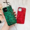 Paillettes brillant marbre coque de téléphone pour iPhone 12 Pro Max vert rouge étui de luxe pour iPhone 12Mini feuille d'or couverture brillante mode chaude ► Photo 1/6