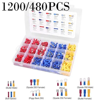 

Assorted Insulated Fork U-Type Set Terminals Connectors Kit Wire Electrical Crimp Spade Ring Mixed Lug Cable Car Accessories