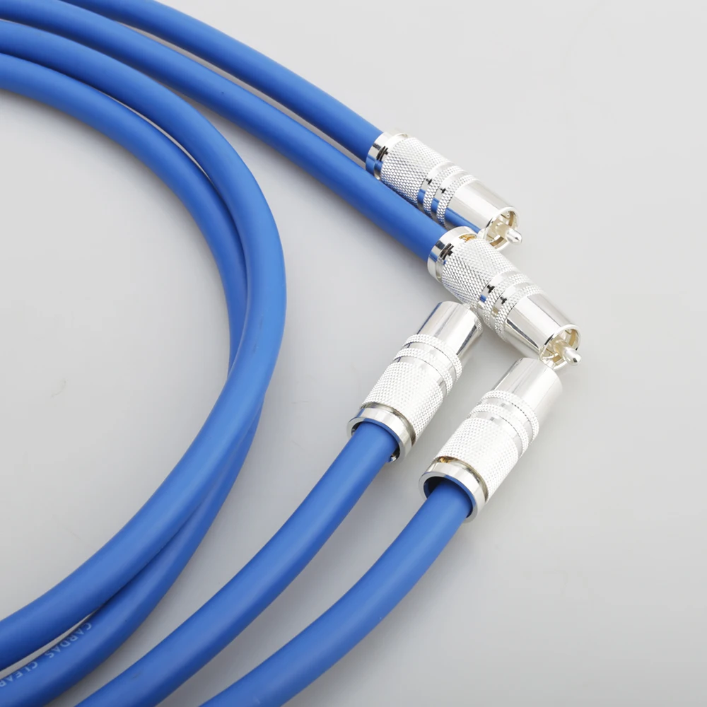 Прозрачный Светлый RCA кабель для соединения с картой посеребренный штекер Hi Fi