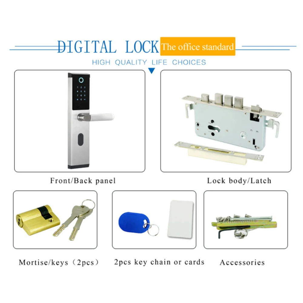 Интеллектуальный смарт-замок без ключей цифровой биометрический дверной замок+ пароль+ RFID карта+ ключ 4 способа разблокировки