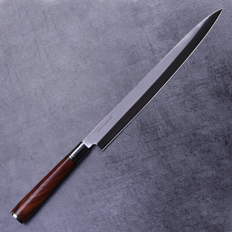Ножи профессиональные 11 дюймов японский Филейный нож шеф-повара кухонные ножи сталь сашими суши лосось Янаги рыболовный нож Япония
