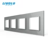 Livolo Luxury White Crystal Glass Switch Panel, 294mm*80mm, EU standard,Quadruple Glass Panel For Wall Socket C7-4SR-11,no logo ► Photo 2/5