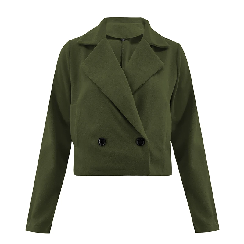 Green Abrigos Mujer, шерстяное пальто, смесь, элегантные женские короткие куртки, женское тонкое двубортное зимнее корейское пальто PR935G - Цвет: Green