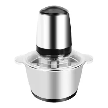 

110V 300W Portable Electric Home Use Stainless Steel One-key Meat Grinder 2L Stainless Steel Cup Sil
