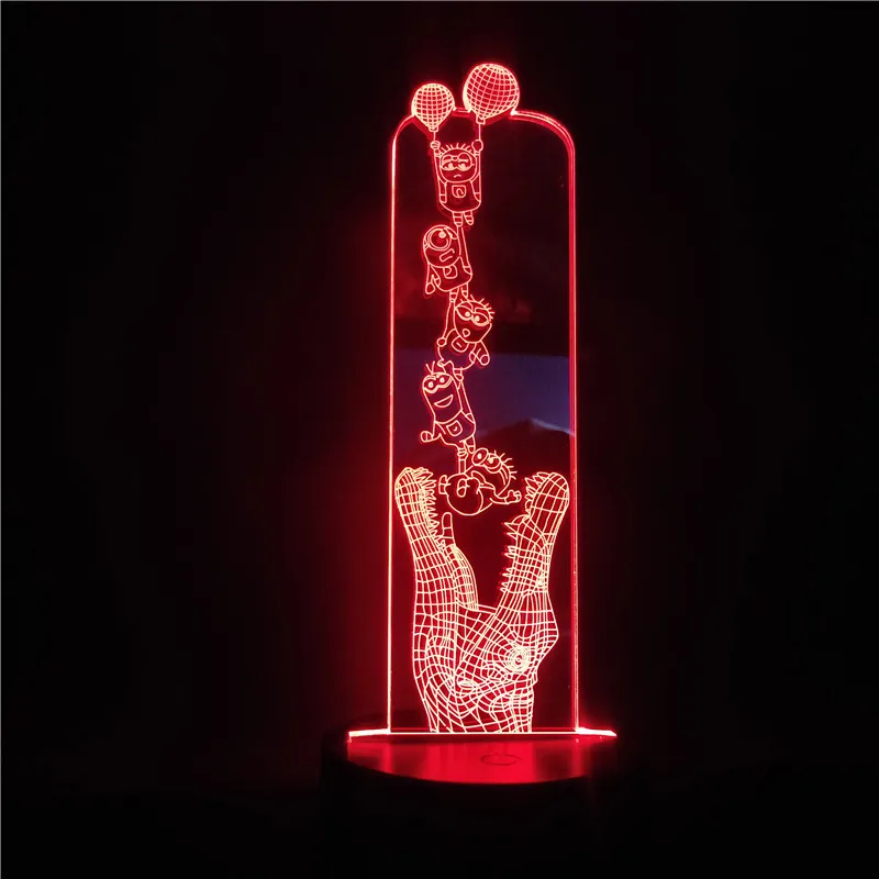 Детская настольная лампа светодиодный 3D свет ночник для детей Миньоны и крокодил светодиодный ночник для дома спальни декорация Рождественский подарок