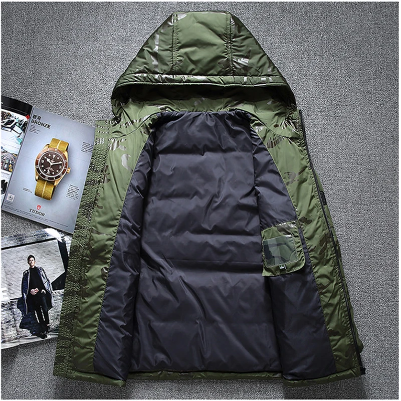 Men's Winter Warm White Duck Down Jackets Men Outwear Thick Snow Parkas Hooded Coat Male Casual Thermal Windproof Down Jacket