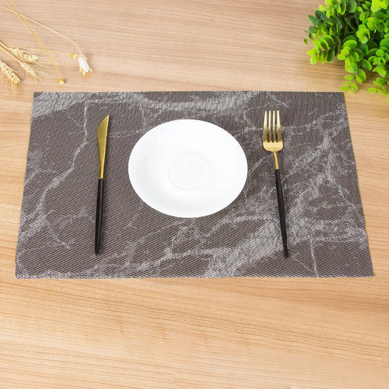 Marble Coffee Тканый коврик для стола, нескользящий, жаростойкий, для кухни, столовой, скатерть, моющаяся, украшение для дома, ПВХ, настольные салфетки, 30x45 см - Цвет: Marble Coffee