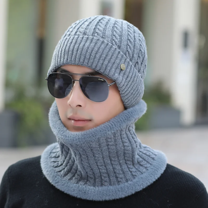 Бренд HANGYUNXUNHAO Skullies Beanies, мужские зимние шапки для мужчин, шарф, вязаная шапка, Beany, зимняя шапка, мужская шапка Gorro