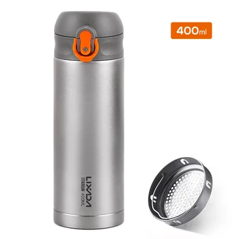 

Lixada 400ml Titanium Water Bottle Titanium Vacuum Insuated Water Bottle Press Button Leakproof Outdoor Sports Bottle