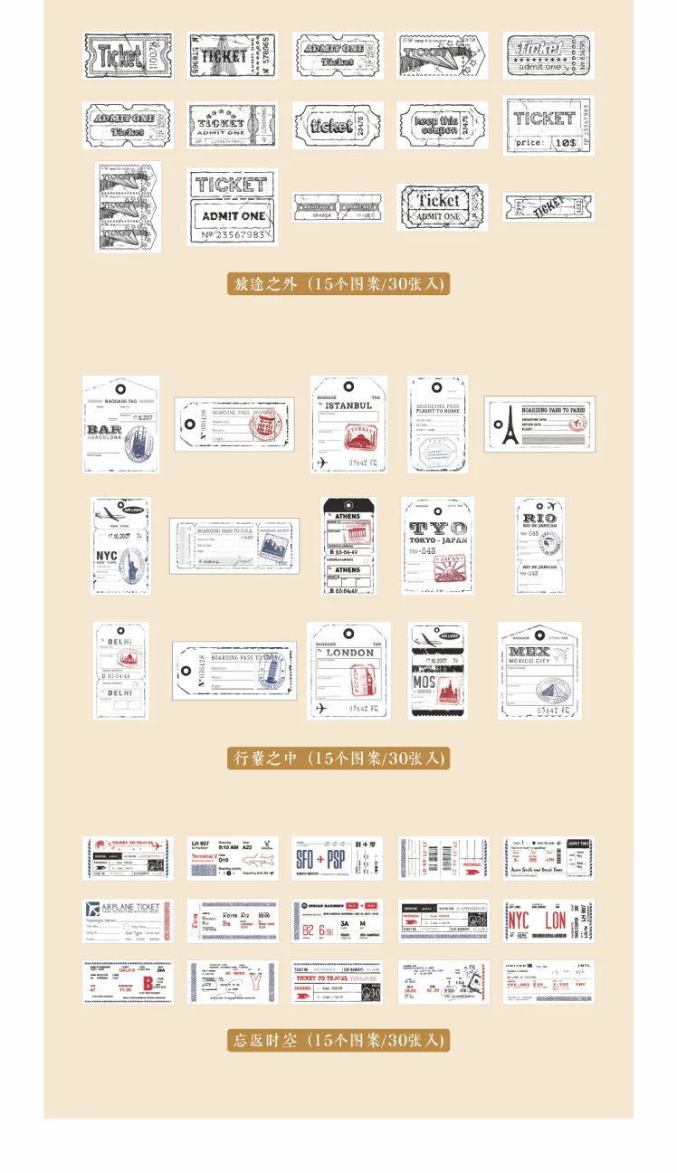 Винтажная Европейская бирка для билетов Bullet Journal декоративный липкий блокнот для заметок Скрапбукинг палочка этикетка дневник канцелярские принадлежности для альбома