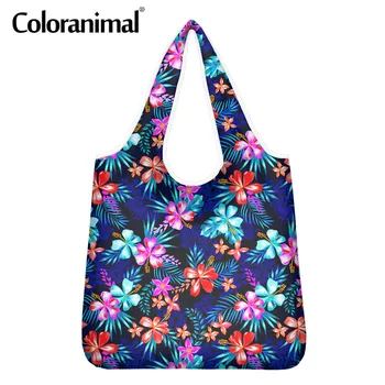 

Coloranimal Pretty Flower Printed Women Shopper Bag Large Capacity Lady Tote Eco Bag Foldable Storage Grocery Bag Hot Sale 2020