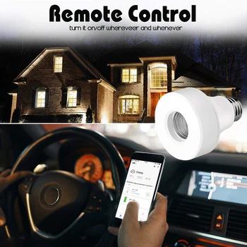 

WiFi Smart Light Bulb Socket Adapter E26/E27 Lamp Holder 40W Remote Control Holder 2.4GHz For Google Alexa Intelligent Home NEW