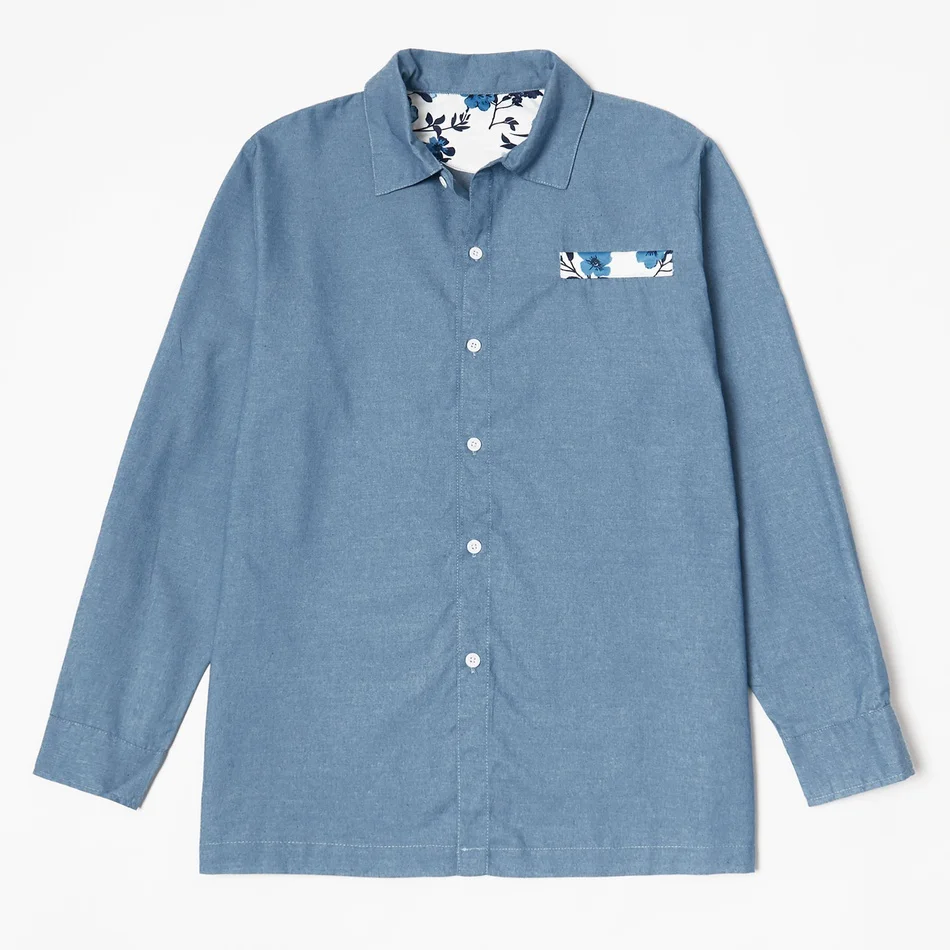 Patpat 2021 Baru Keluarga Musim Semi Yang Sesuai Dengan Denim Set Gaun Pesta Bunga Lipatan Leher V Gaun Padat Tombol Depan Kemeja Romper Keluarga Pencocokan Pakaian Aliexpress
