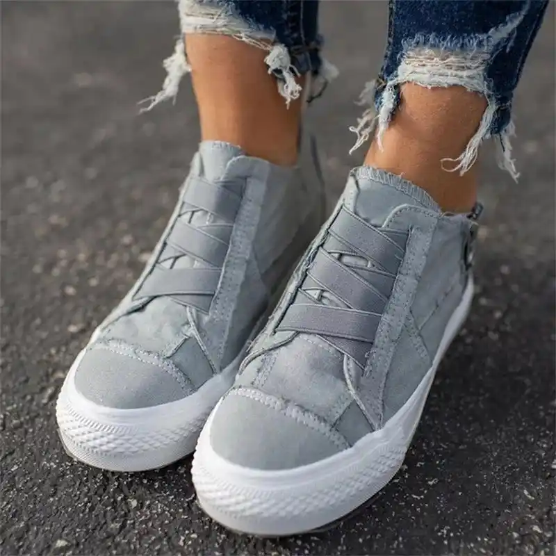 grey slip on shoes ladies