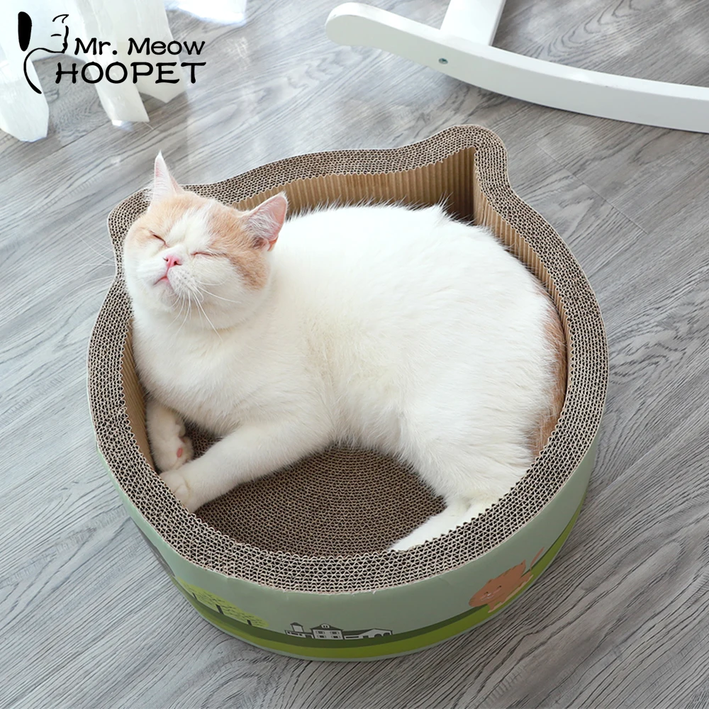 Hoopet Cat Toy Scratching Post Board Cat Bed Toys for Cats Pet Corrugated Interactive Play House Cats Supplies