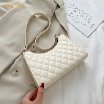 

Fashion Lattice Pattern Women PU Shoulder Bag Casual Portable Female Totes Leather Travel Underarm Shopping Pouch