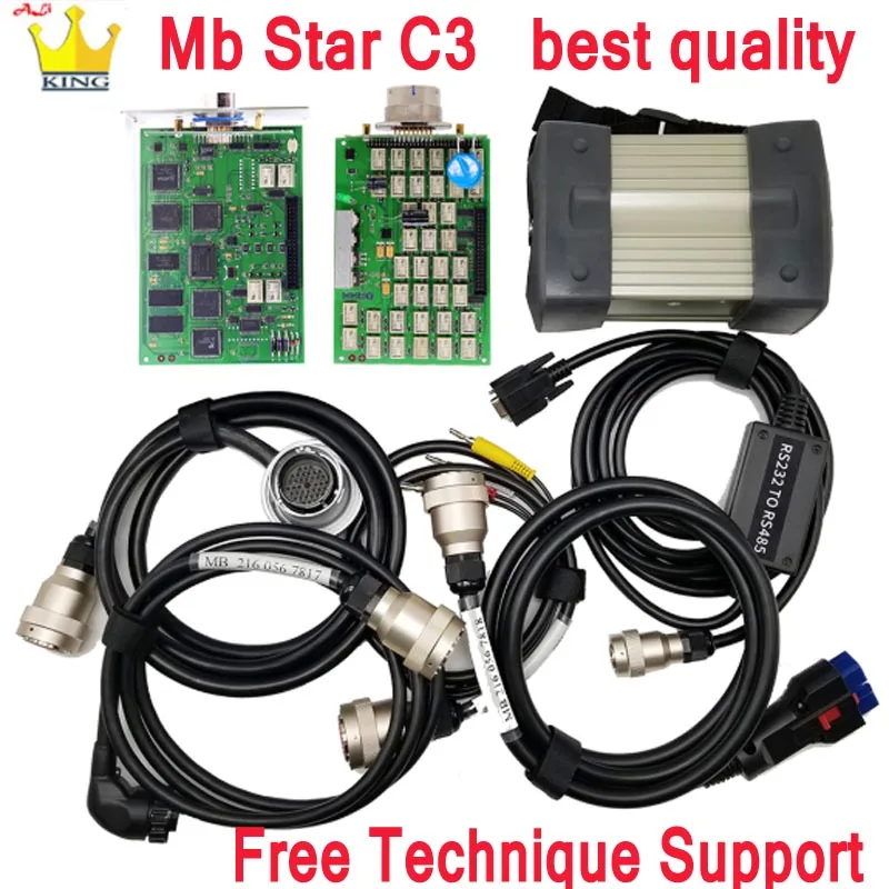 Best MB STAR C3 Pro multiplexer Top quality Full Set with 5 Cables Free DHL