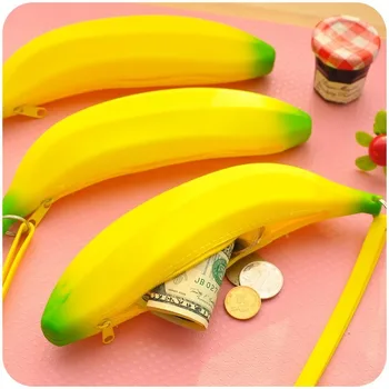 

2020 Korean Fashion Cute Banana Shape Coin Purse New Silicone Mini bag Small Children Gift Coin Pouch Multifunctional monederos