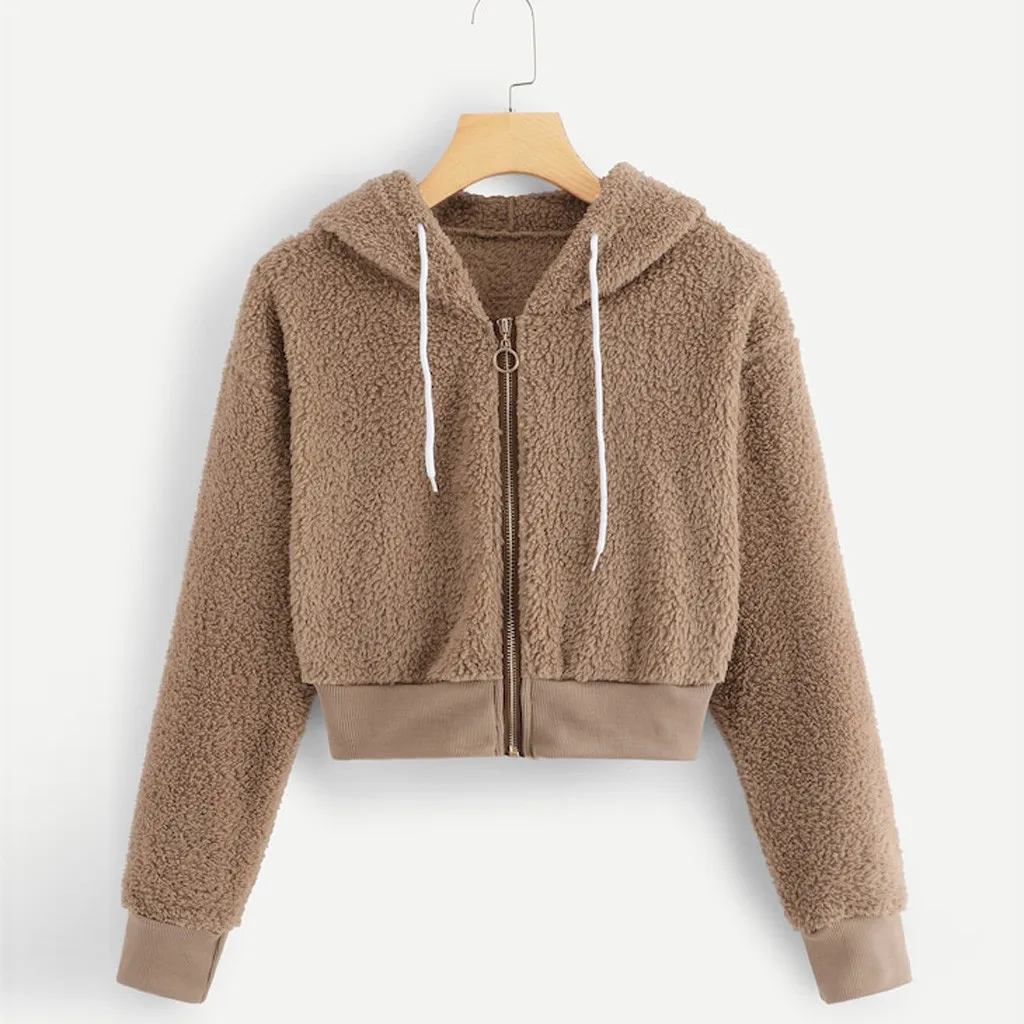 fluffy zip up hoodie