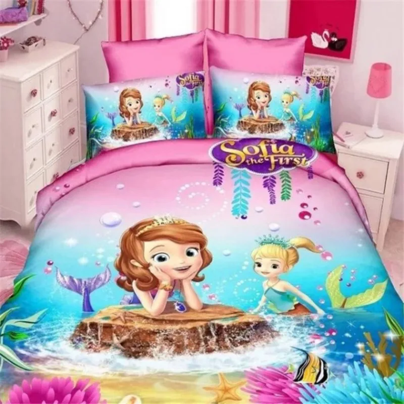 Набор постельного белья с рисунком Микки и Минни Маус Софии, пододеяльник, наволочка, детский подарок на день рождения для мальчиков и девочек, 1,0 м, 1,2 м, кровать