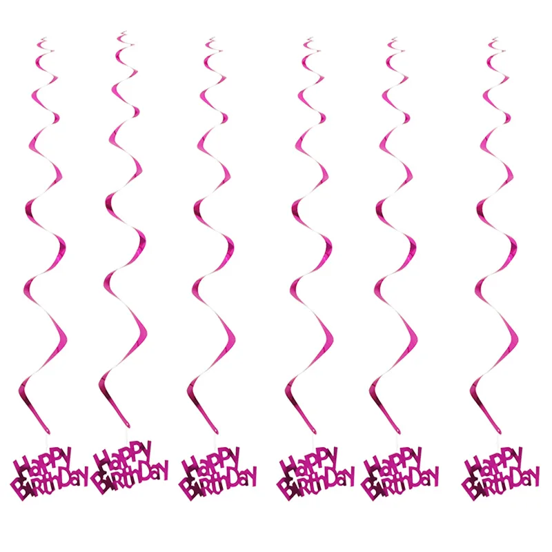 6 шт./компл. Звездные баннеры с днем рождения ПВХ спиральные стримеры для вечерние макет сцены День рождения Свадебные гирлянда для развешивания Декор 7