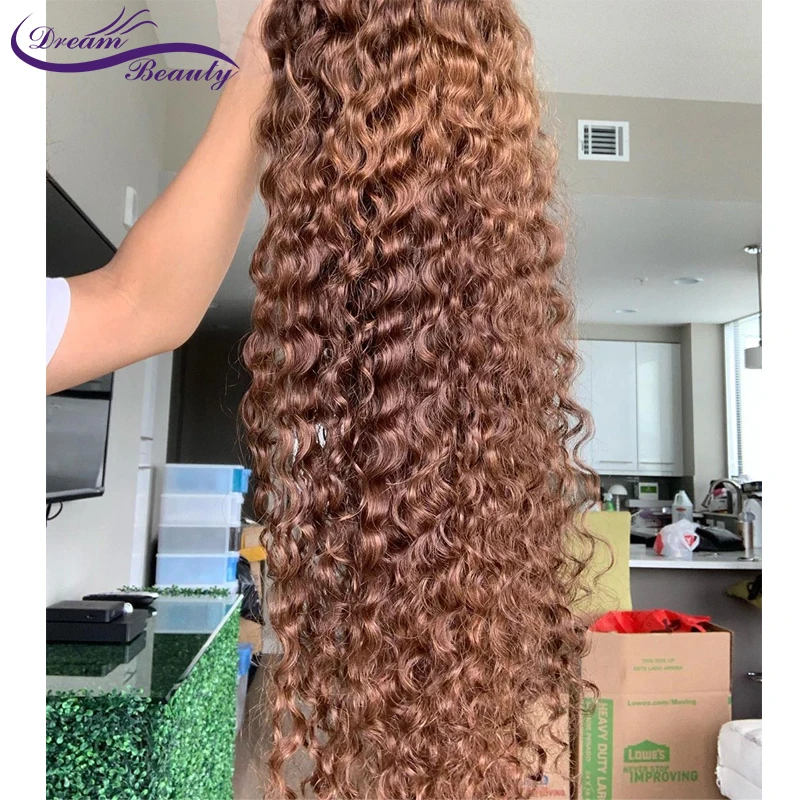 Colored Brown Curly Lace Front Wigs 180% 13x4 Lace Front Human Hair Wigs For Women Brazilian Remy Human Hair Preplucked human hair wig lace front wig human hair wigs front lace wig