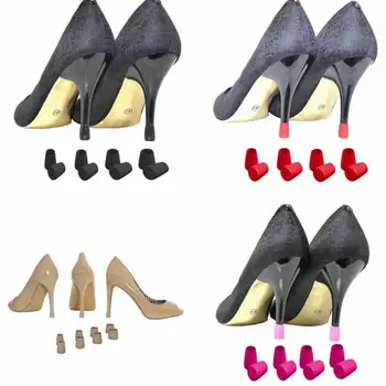 

4 Pairs/pack Non-slip Heel Protectors High Heeler Stiletto PVC Shoes Covers Caps Bottom Protect New Shoes Anti-slip Heel Tips#2