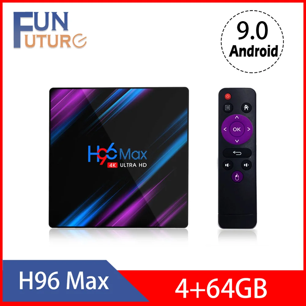 ТВ приставка H96 Max на Android 9 0 WiFi 2 4G/5G RK3318 четырехъядерный процессор Bluetooth 4 Смарт 4K HD