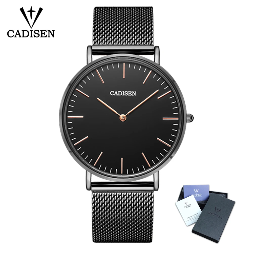 

CADISEN Men's Watch Ultra-thin Simple Fashion Leisure Business Quartz Watch Waterproof Stainless Steel Watch Reloj Hombre