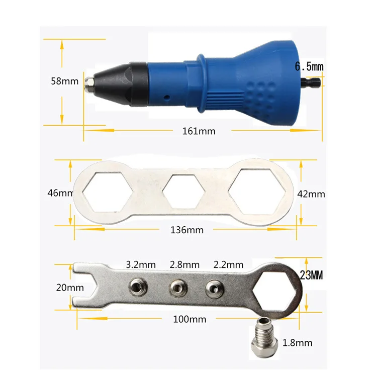 

Electric Riveter Cross over Sub Core-Pulling Riveting Gun Riveter Pull-Setter Narew Gun Pull Rivet Convenient