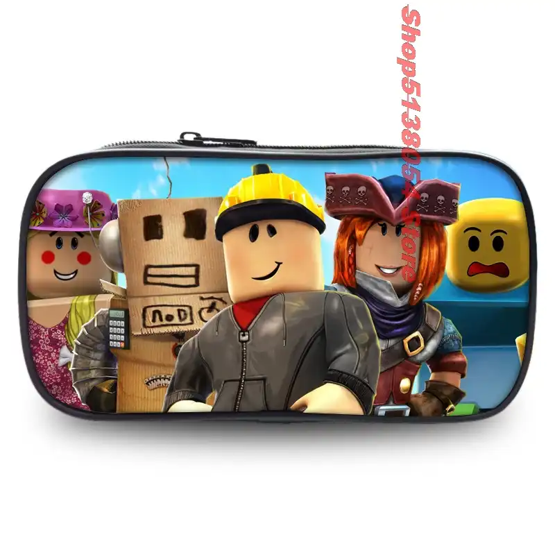 Roblox Bag Zipper Pencil Case Twill Canvas Large Pen Box Pencil