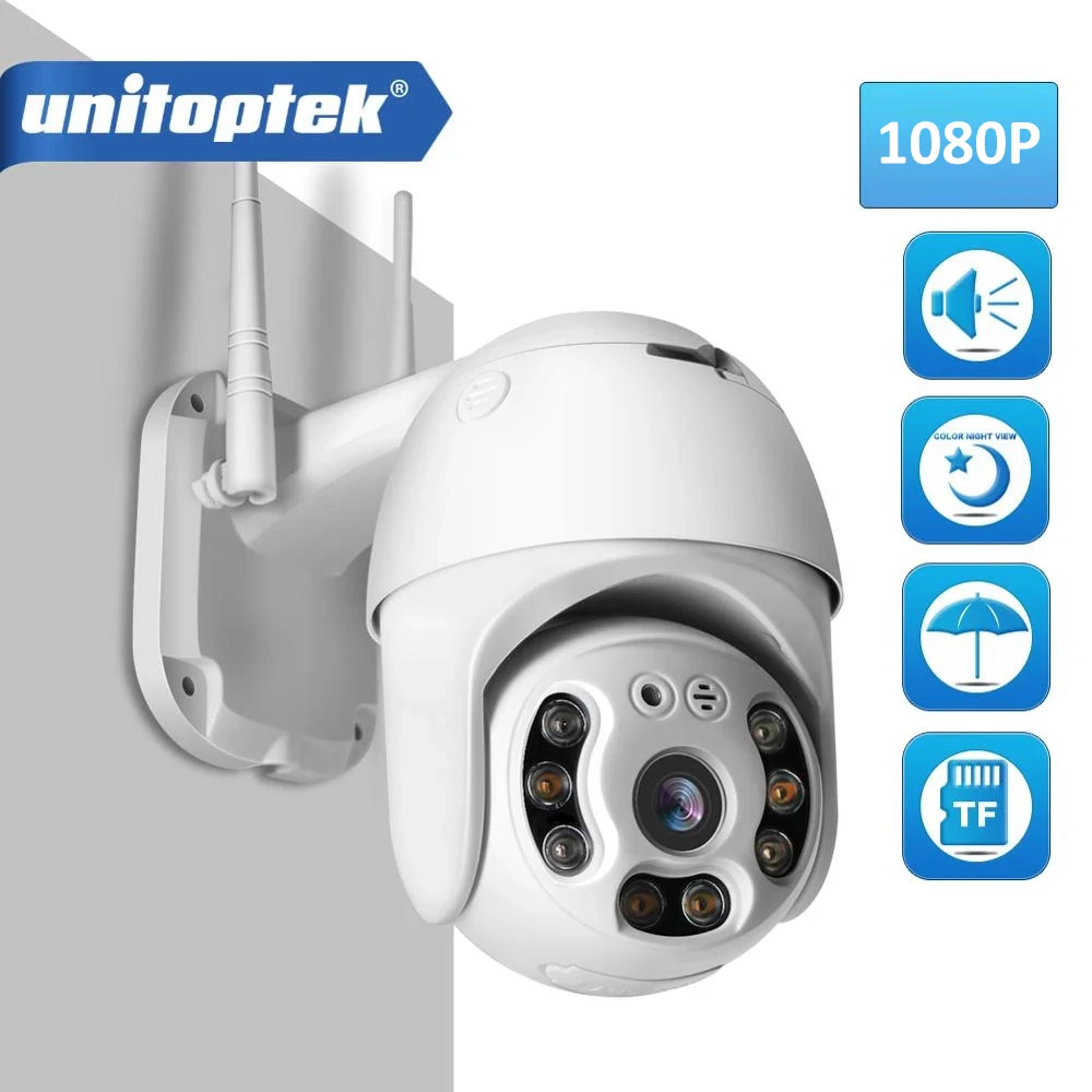 HD 1080P Wifi PTZ IP Camera Outdoor Full Color Night Vision IR 30m Wireless Home Security Camera Humanoid Detection P2P iCSee