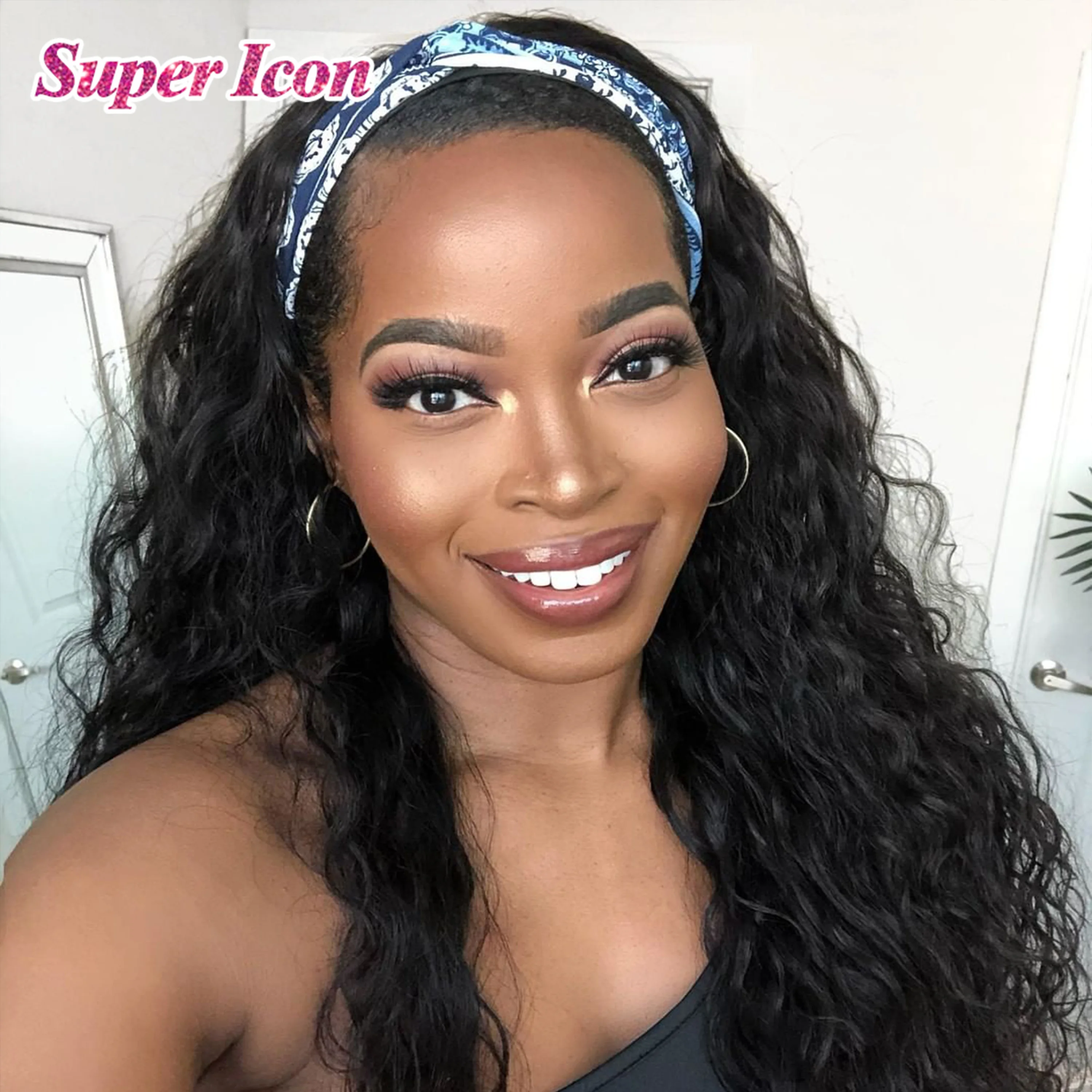 Closeout Headband Wig Human-Hair Water-Wave Super-Icon Half-Wig Glueless Natural 30inch Peruvian VRM8A9zeogK