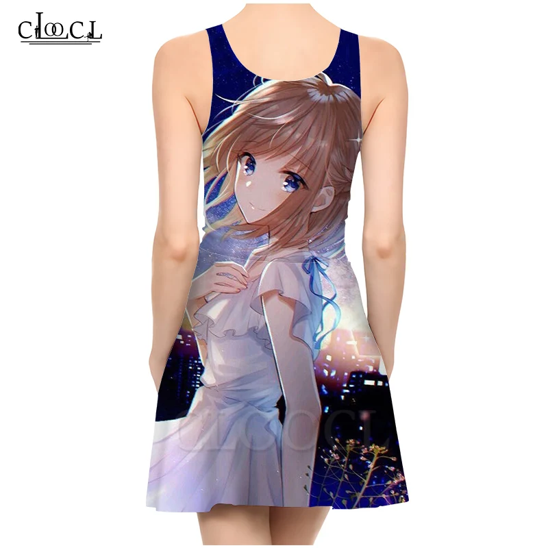 Новейшее модное платье CLOOCL с 3D принтом для девушек летнее повседневные