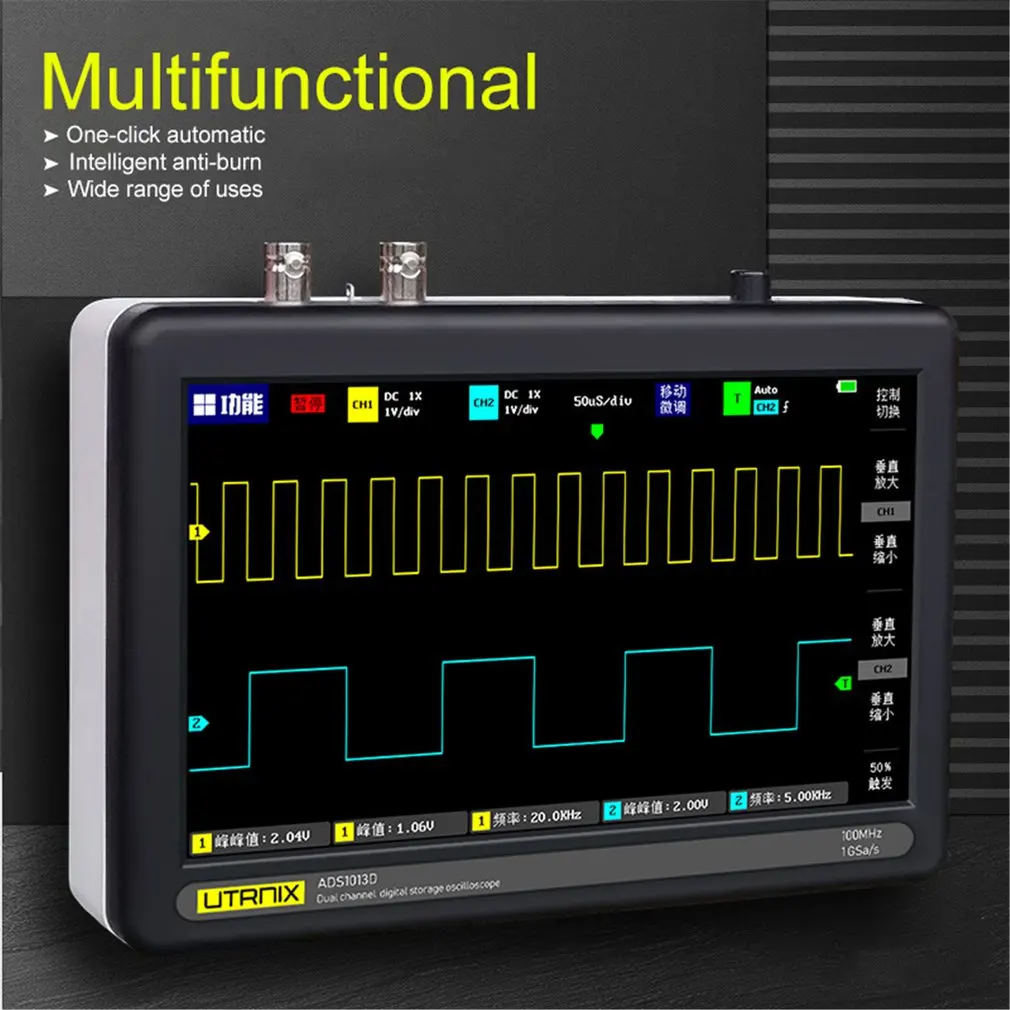 US $192.94 2 Channel 100MSs MINI Nano1013D Professional Portable Digital Oscilloscope Digital Probe Digital Touch Tablet Oscilloscope