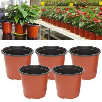 

Behogar 20PCS Mini Round Plastic Flower Succulent Plant Pots Nursery Planter Container for Home Garden Windowsill Balcony 10cm