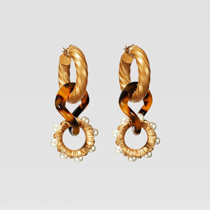 JUJIA za Винтажные серьги для женщин золотого цвета геометрические массивные серьги большие металлические серьги Висячие модные вечерние ювелирные изделия - Окраска металла: 52947-YEBN